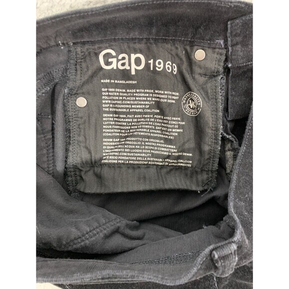 GAP 1969 28R True Skinny Black Denim Velour Jean Pants Stretch Skinny 2017 - Picture 4 of 14